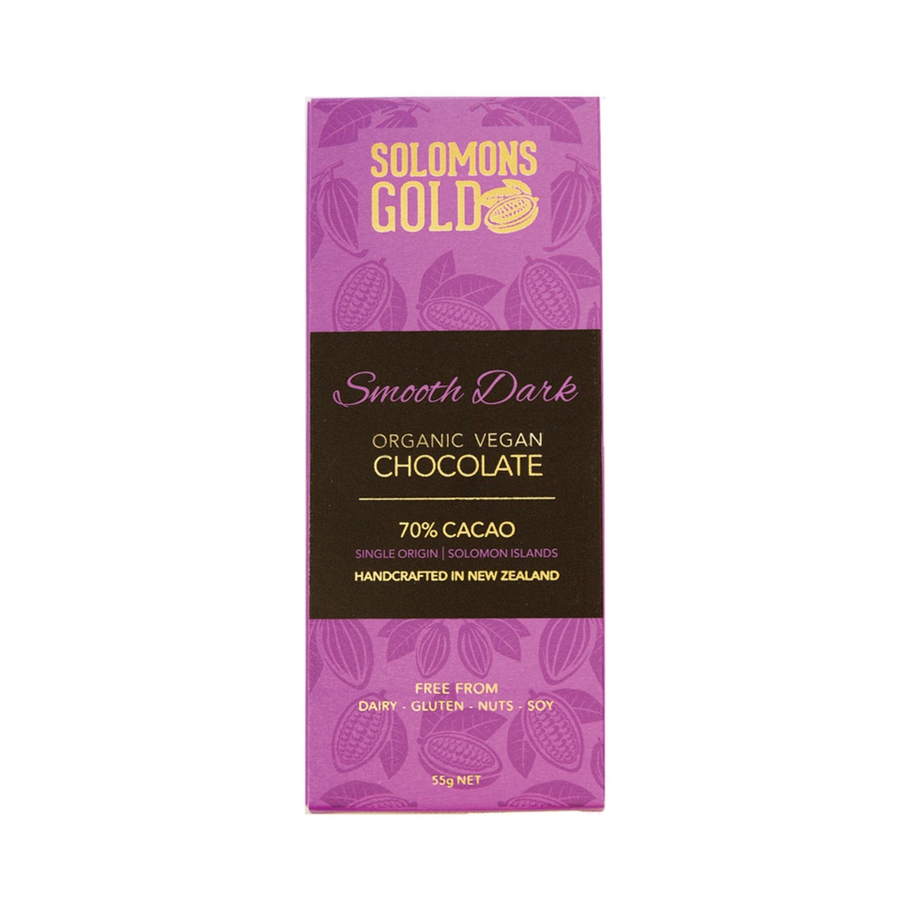 SOLOMONS GOLD | 有機純素絲滑黑巧克力 (70%可可) 55g