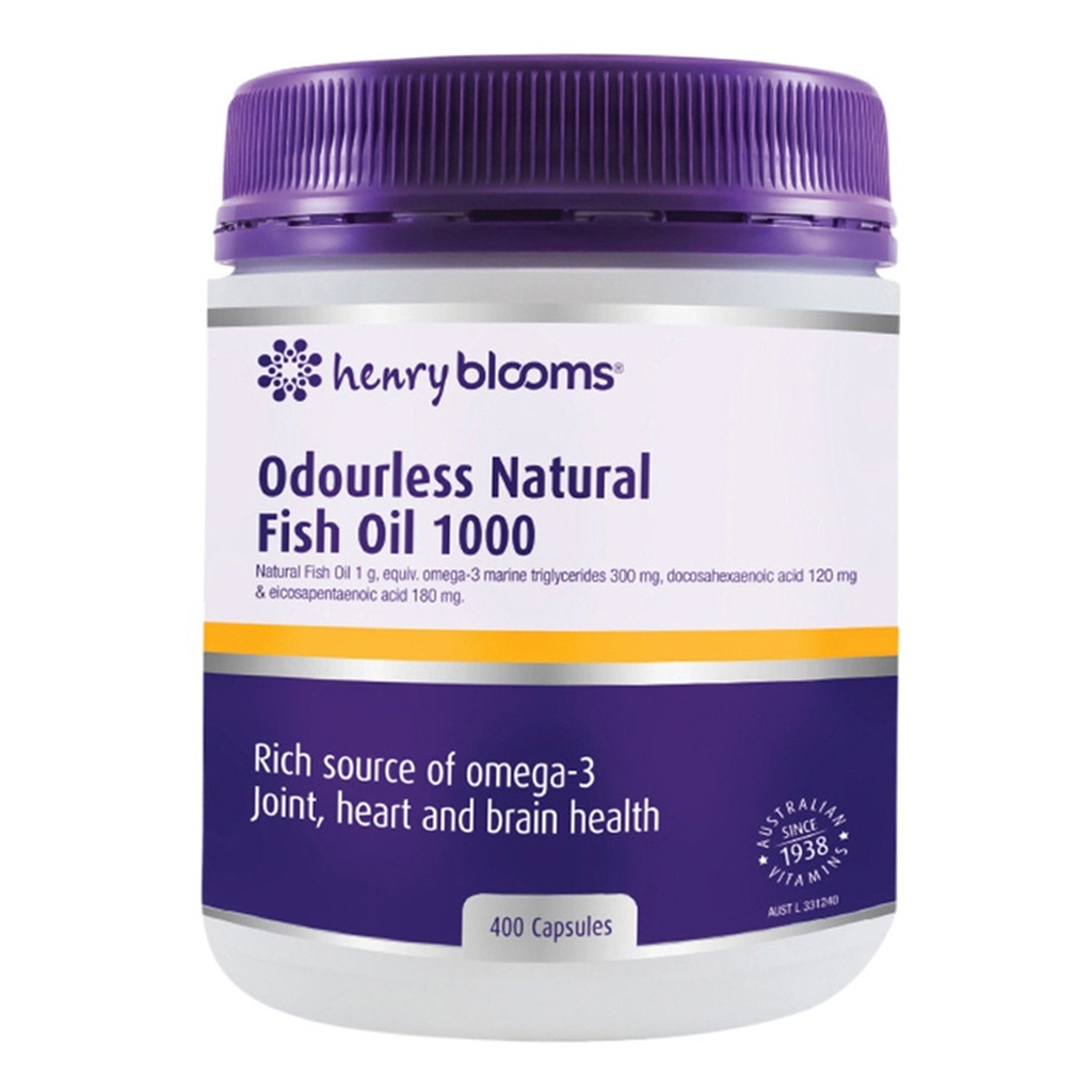 HENRY BLOOMS | Odourless Natural Fish Oil 1000 400c