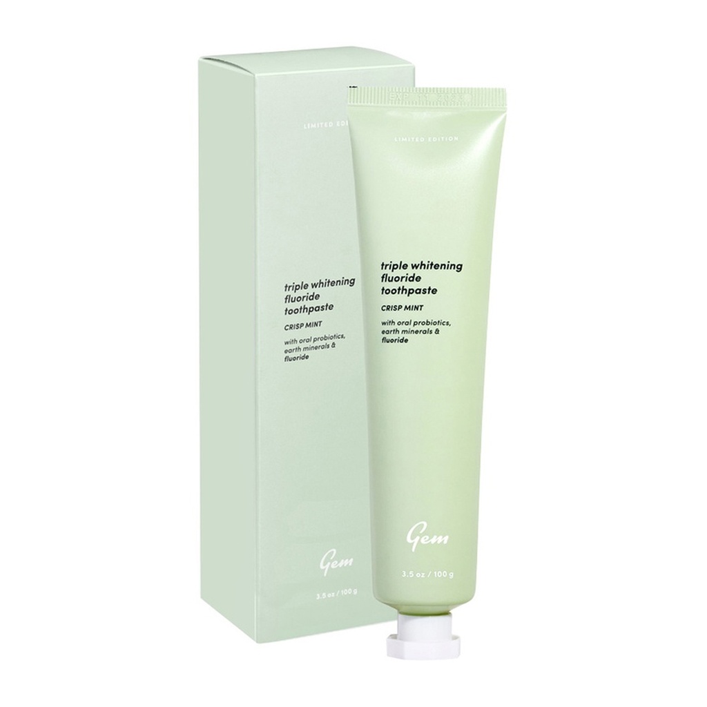 GEM | Triple Whitening Fluoride Toothpaste Crisp Mint 100g