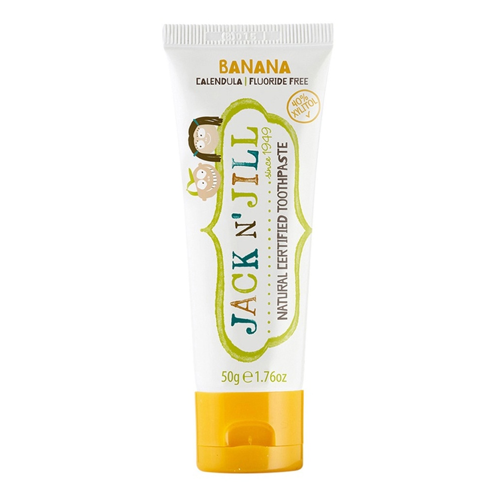 JACK N' JILL | Natural Toothpaste with Calendula (Fluoride Free) Banana 50g
