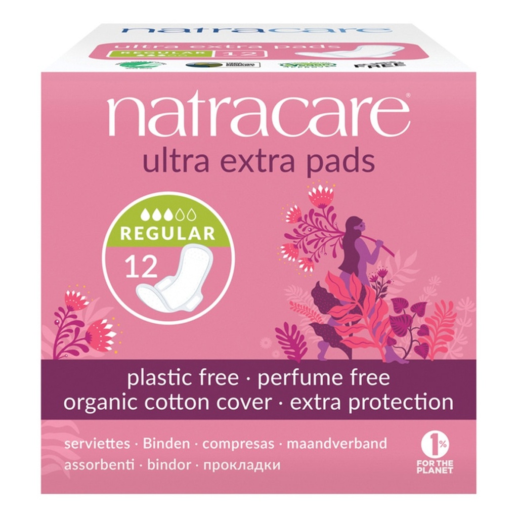 NATRACARE | Ultra Extra Pads Long with Organic Cotton Cover x 8 Pack