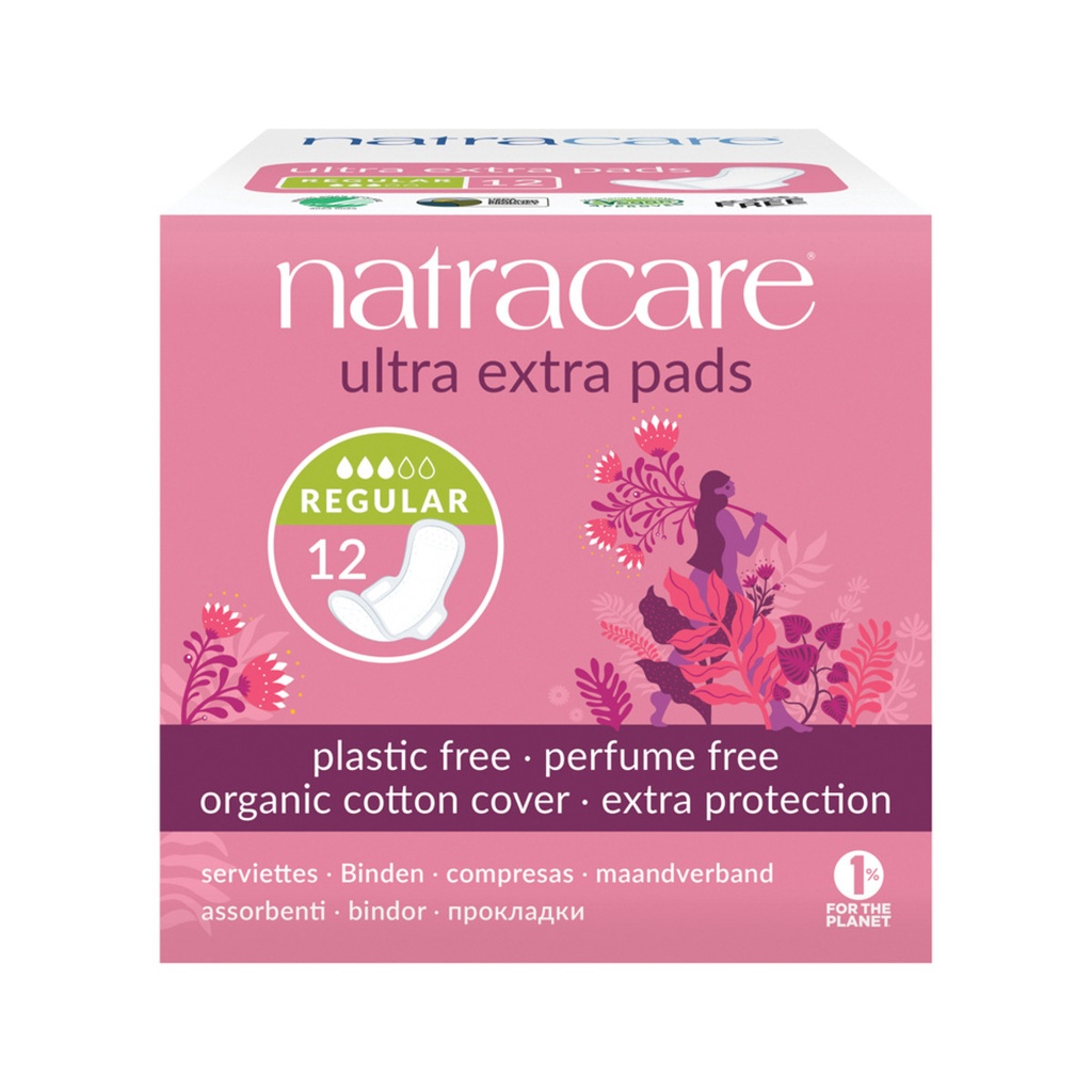 NATRACARE | 有機棉正常加厚衛生巾，12片裝