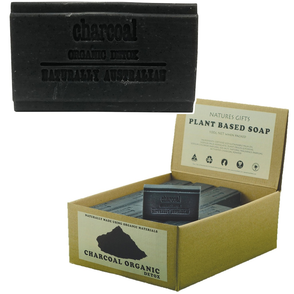CLOVER FIELDS | Natures Gifts Plant Based Soap Charcoal (Organic Detox),  100g