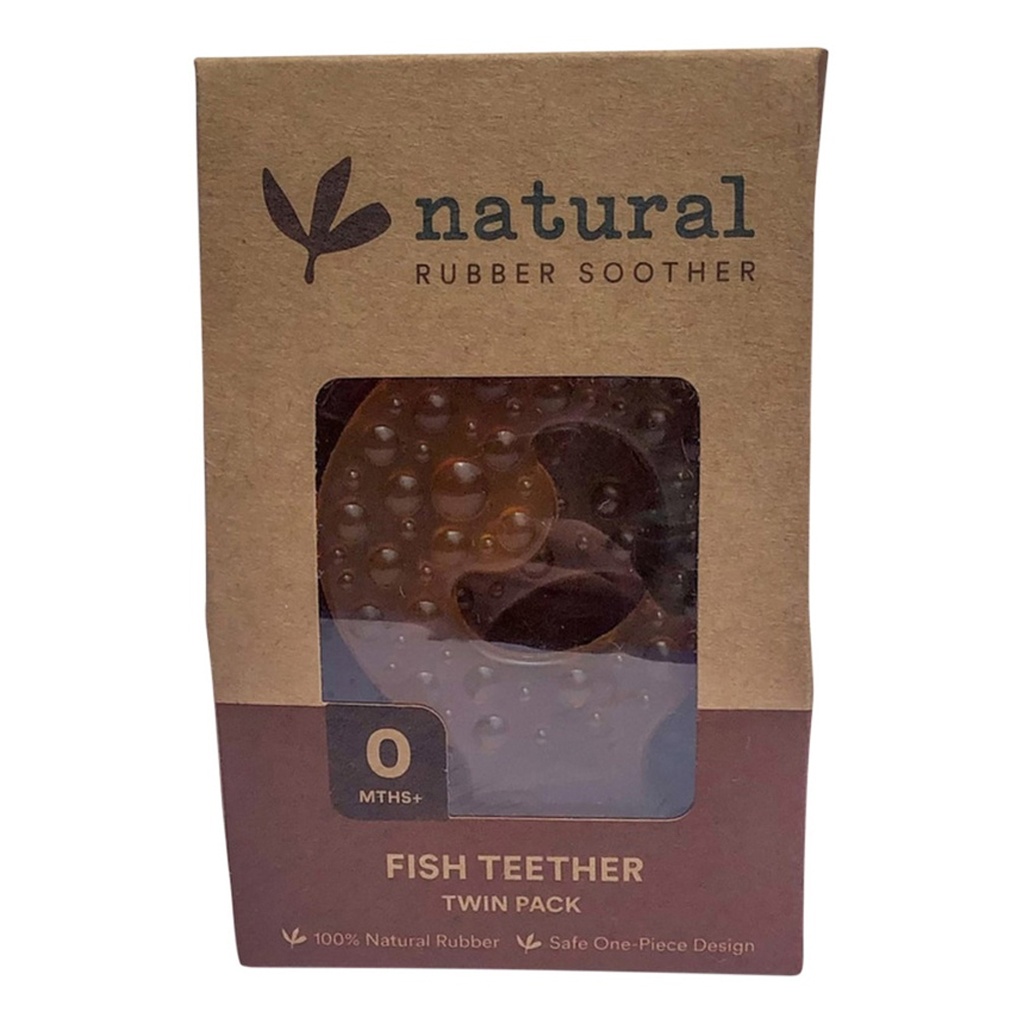 NATURAL RUBBER SOOTHER | Fish Teether Twin Pack