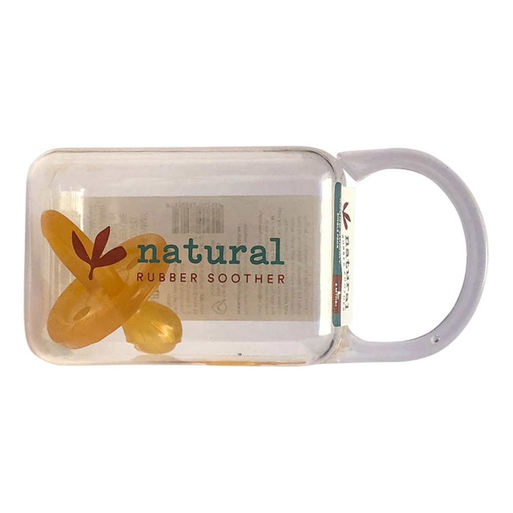 NATURAL RUBBER SOOTHER | 大号圆形奶嘴（6个月以上）单个附可重复使用储存盒