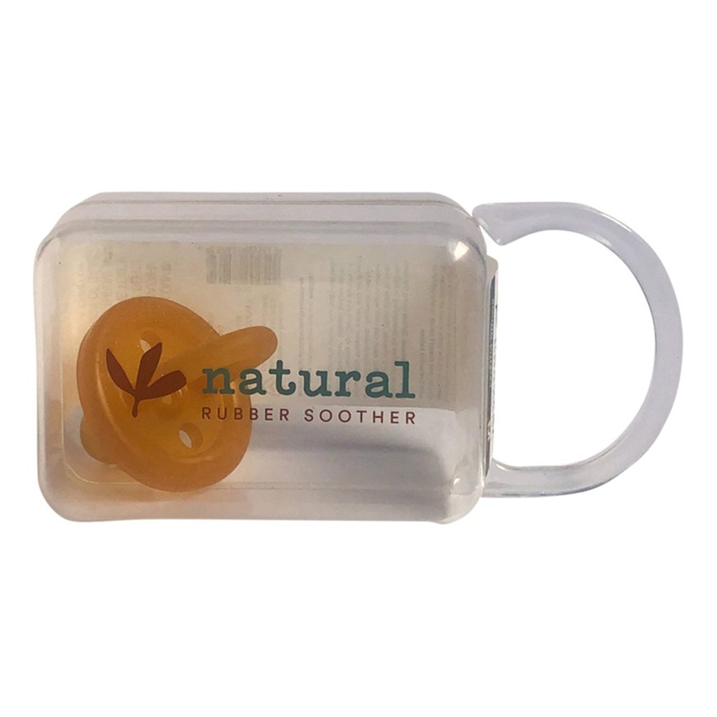 NATURAL RUBBER SOOTHER | 中號圓形奶嘴（3-6個月）單個附可重複使用儲存盒