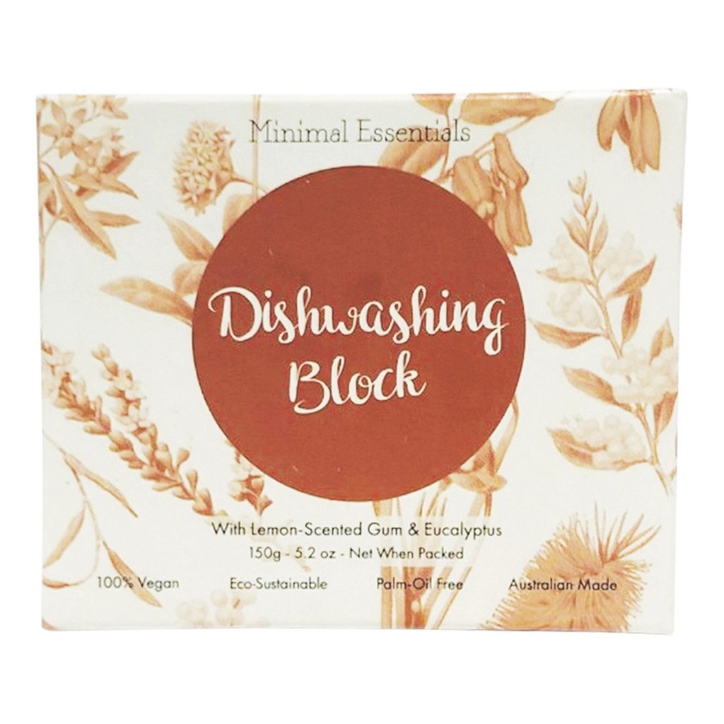 MINIMAL ESSENTIALS | Dishwashing Block with Lemon Scented Gum & Eucalyptus 150g