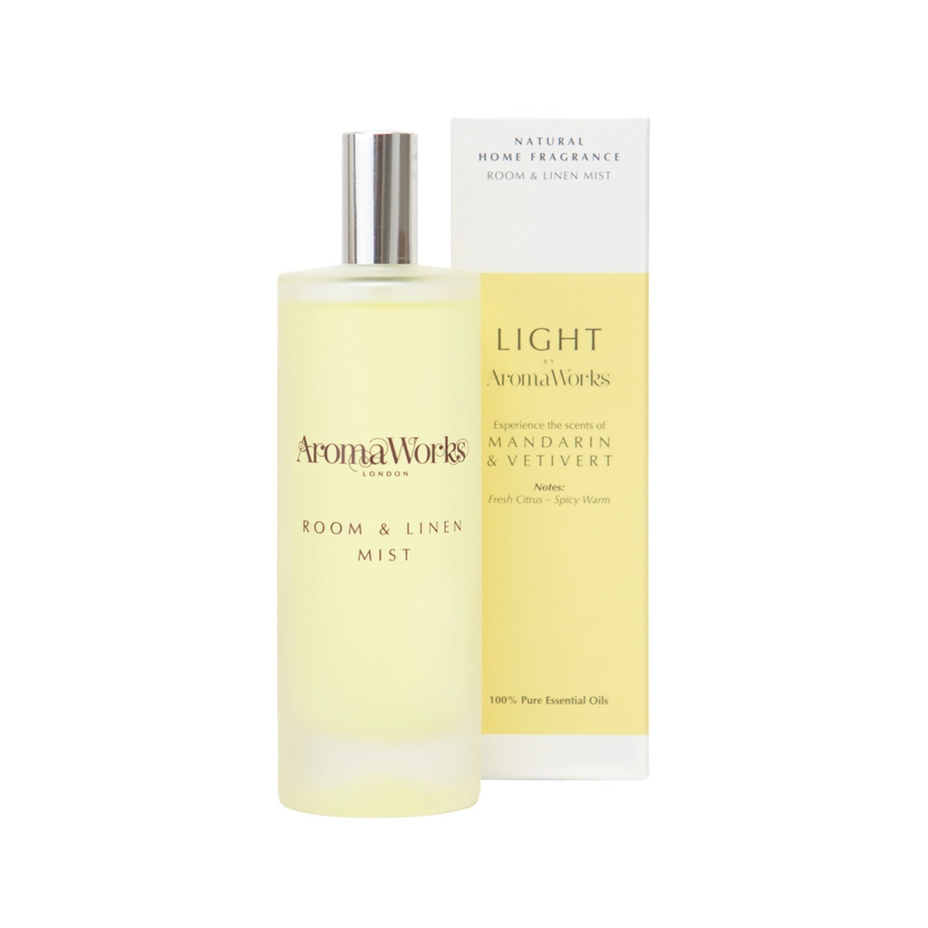 AROMAWORKS | Light Room & Linen Mist Mandarin & Vetivert 100ml