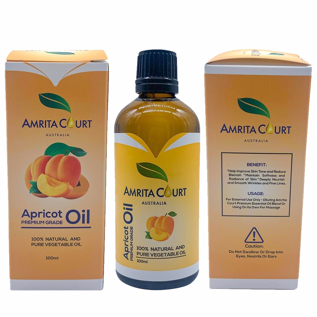 AMRITA COURT | 100% Natural and Pure Vegetable Oil Apricot Oil Premium Grade 100ml