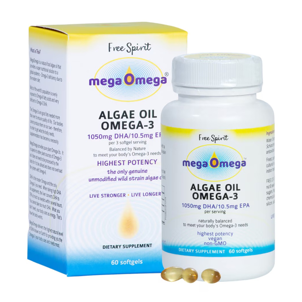 FREE SPIRIT | MegaOmega 藻油 Omega-3，60顆軟膠囊
