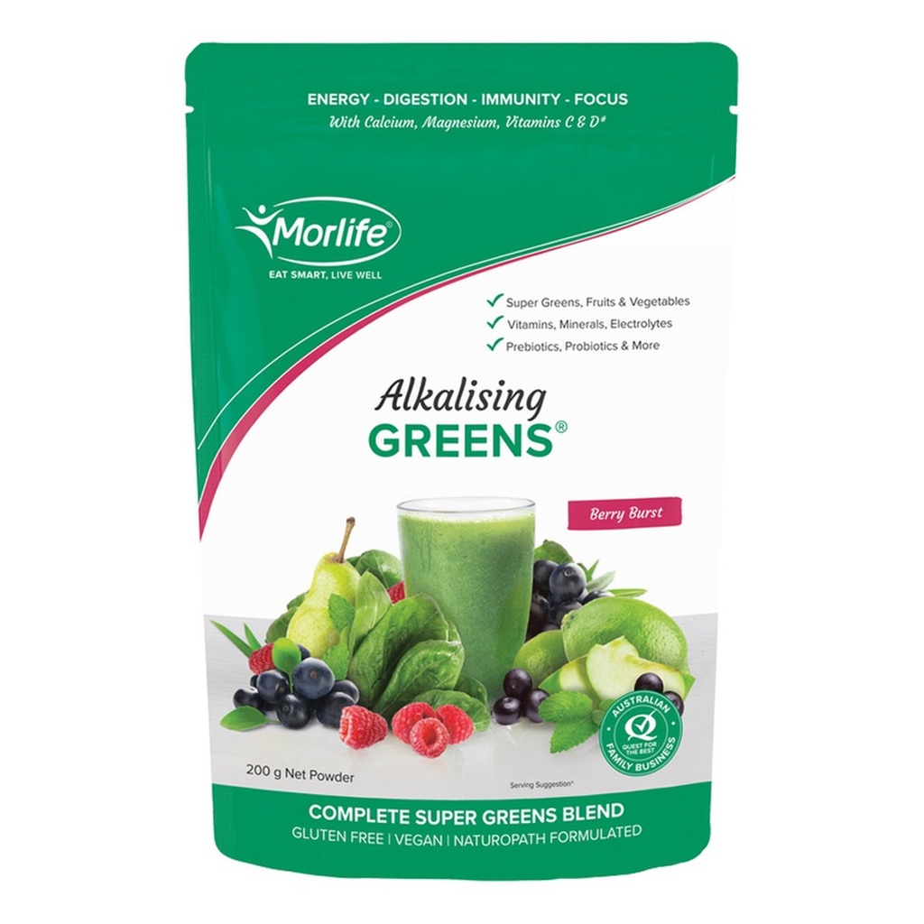 MORLIFE | Alkalising Greens Berry Burst 200g