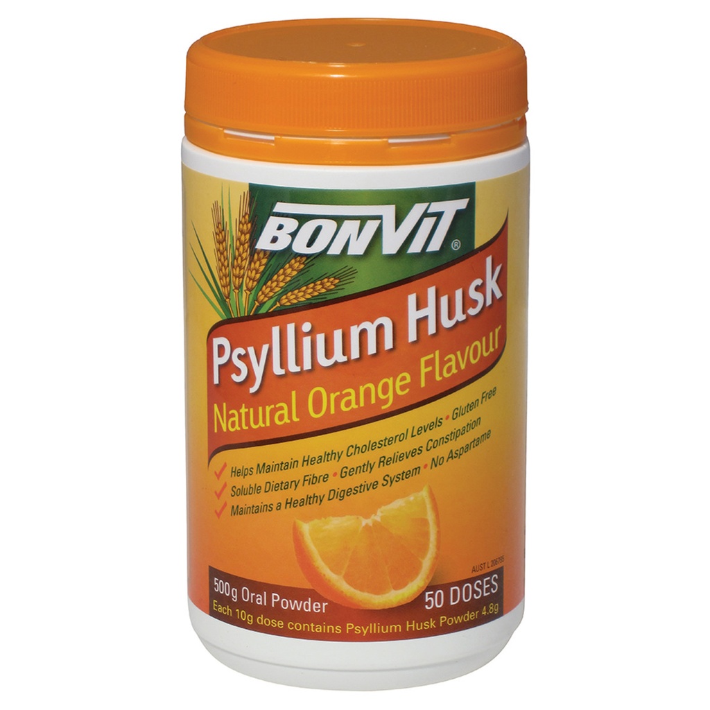 BONVIT | Psyllium Husk Natural Orange Flavour Oral Powder 500g