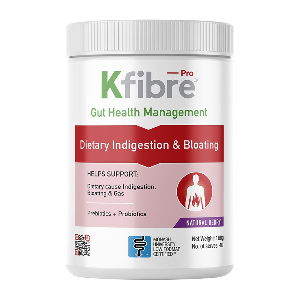 KFIBRE PRO | 膳食消化不良與脹氣天然莓果味 160克