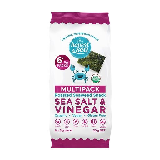 HONEST SEA | Seaweed - Sea Salt & Vinegar Multipack 6x5g
