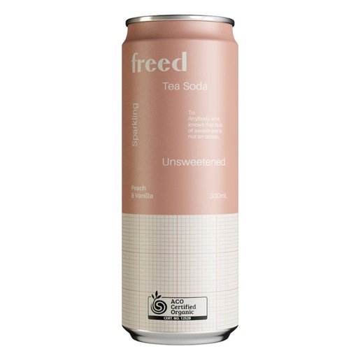 FREED BEVERAGES | 有機蜜桃香草氣泡茶飲，330ml