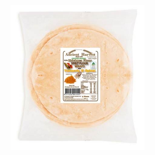 ANCIENT HARVEST | Organic Spelt & Chick Pea with Turmeric Wraps 220g