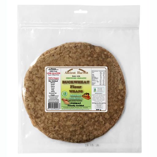 ANCIENT HARVEST | Organic Buckwheat Fodmap Wraps 200g