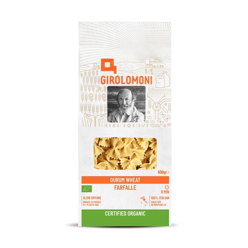 GIROLOMONI | Organic Durum Wheat Semolina Farfalle 500g