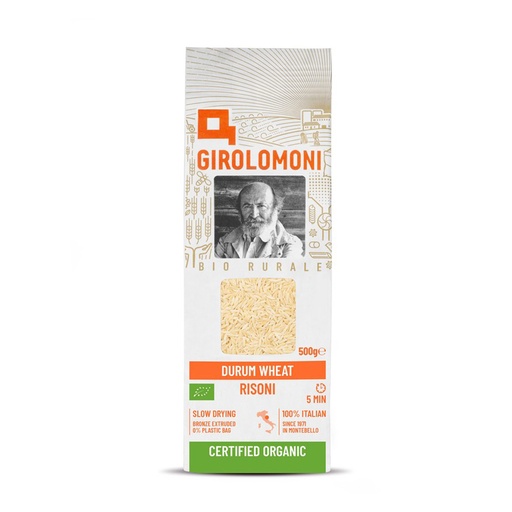 GIROLOMONI | Organic Durum Wheat Semolina Risoni 500g