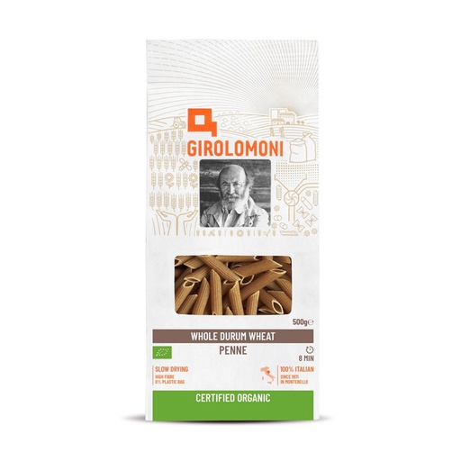 GIROLOMONI | Organic Whole Durum Wheat Semolina Penne 500g
