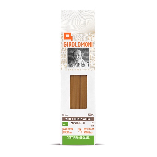 GIROLOMONI | Organic Whole Durum Wheat Semolina Spaghetti 500g