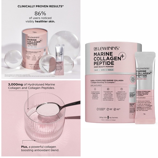 DR. LEWINN'S | Marine Collagen Peptide+ Inner Beauty Powder, 6g/sachet - a pack of 30 sachets