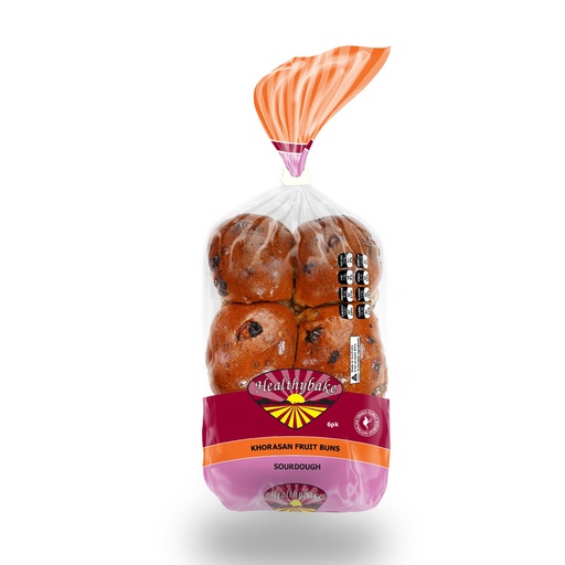 HEALTHYBAKE | Organic Khorasan Fruit Buns Sourdough, Pack of 6 packs