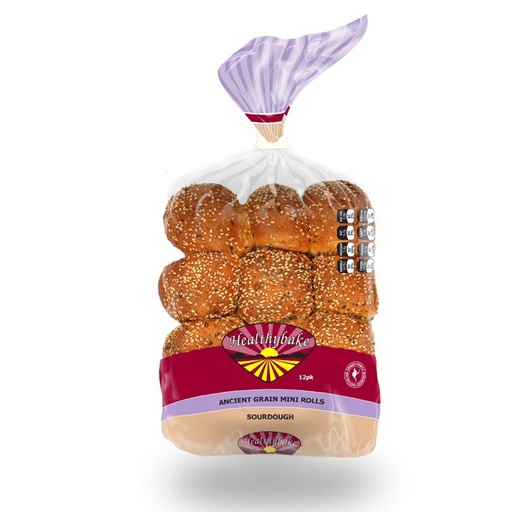 HEALTHYBAKE | Organic  Ancient Grain Mini Rolls Sourdough, Pack of 12 Pieces