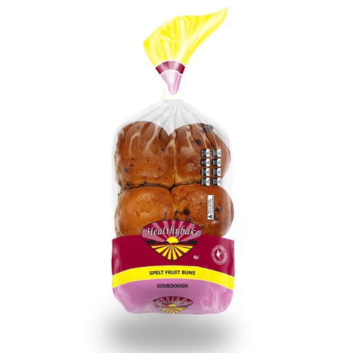 HEALTHYBAKE | Organic Spelt Fruit Buns Sourdough, Pack of 6 Packs