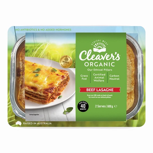 CLEAVER’S 有機肉品 | 有機牛肉千層麵 600克