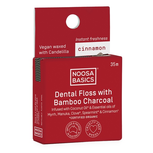 NOOSA BASICS | Dental Floss with Bamboo Charcoal - Cinnamon 35m