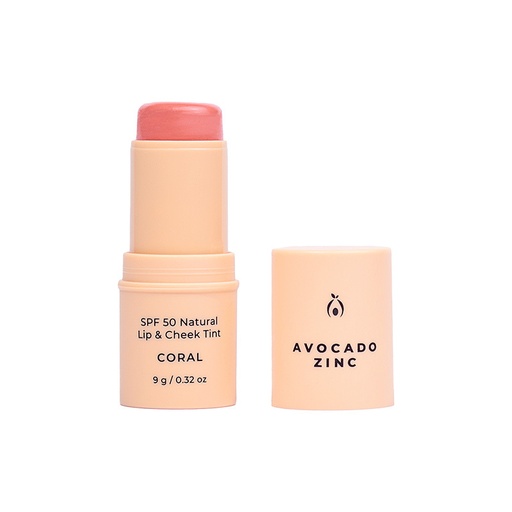 AVOCADO ZINC | SPF50 Natural Lip & Cheek Tint - Coral 9g