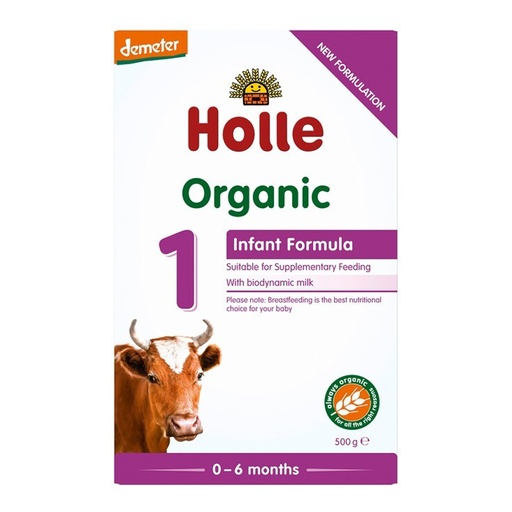 HOLLE | 有机牛奶婴儿配方1，含DHA，500克