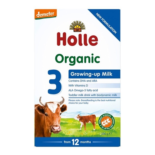 HOLLE | Organic Cow Milk Toddler Formula 3 with DHA 500g