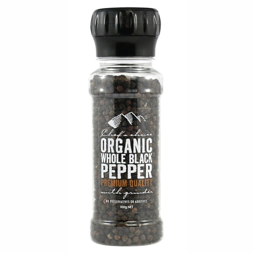 CHEF'S CHOICE | Organic Whole Black Pepper Grinder, 100g