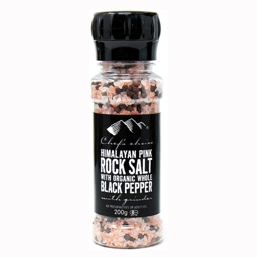 CHEF'S CHOICE | Himalayan Pink Rock Salt & Organic Black Pepper Grinder 200g