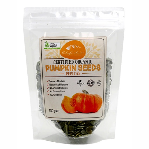 CHEF'S CHOICE | Organic Pumpkin Seed Kernals (Pepitas) - Gluten Free, 180g