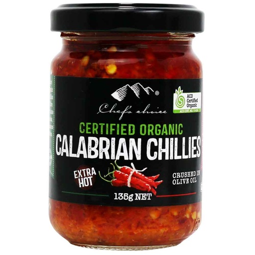 CHEF'S CHOICE | Organic Calabrian Crushed Chillies in Olive Oil Extra Hot, 135g