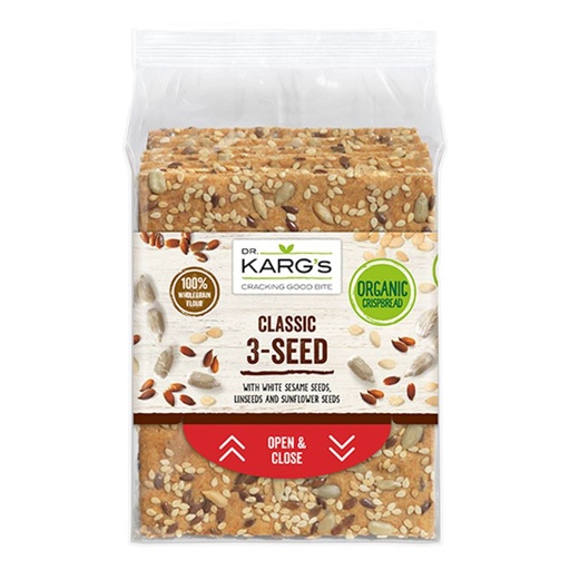 DR KARGS | Organic Crispbread - Classic 3 Seeds, 200g