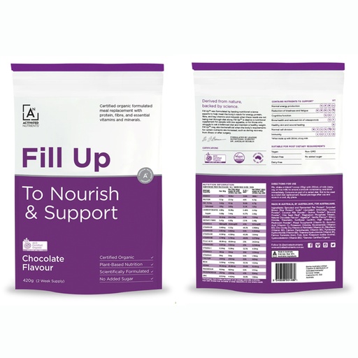 ACTIVATED NUTRIENTS | Certified Organic Fill Up Chocolate (To Support & Nourish) 420g