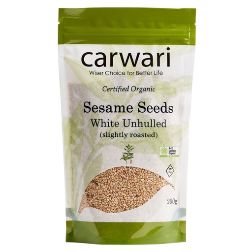 CARWARI | 有機白芝麻種子（未脫殼），200g