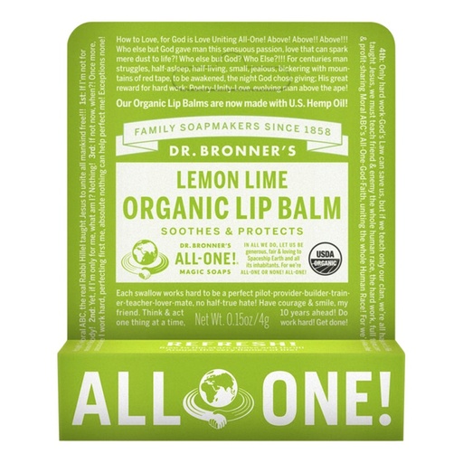 DR. BRONNER'S | Organic Lip Balm Lemon Lime, 4g