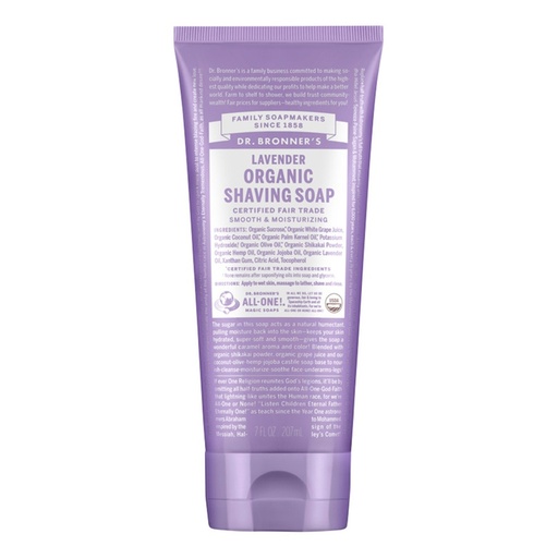 DR. BRONNER'S | Organic Shaving Soap Lavender, 207ml