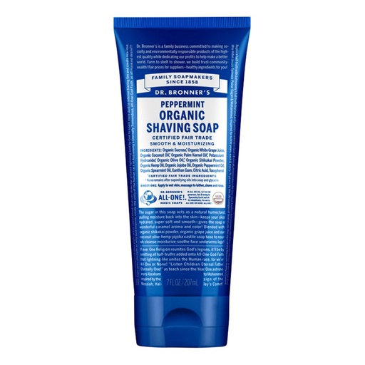 DR. BRONNER'S | Organic Shaving Soap Peppermint, 207ml