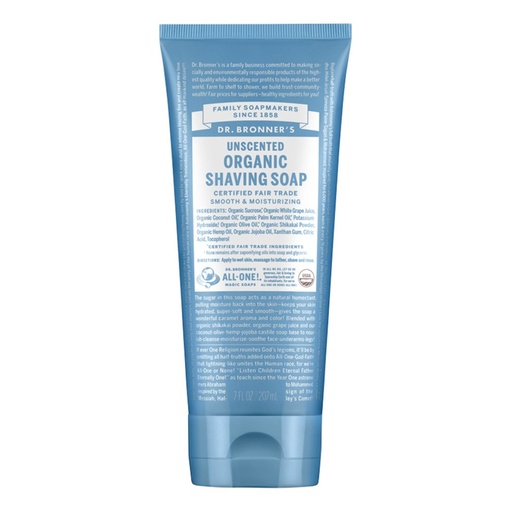 DR. BRONNER'S | Organic Shaving Soap Unscented, 207ml