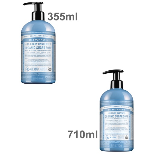 DR. BRONNER'S | Organic Sugar Soap 4-in-1 Unscented (Baby) (Pump)