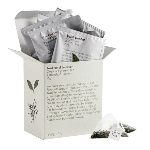 LOVE TEA | 有機傳統茶選擇 x 8 個金字塔茶包