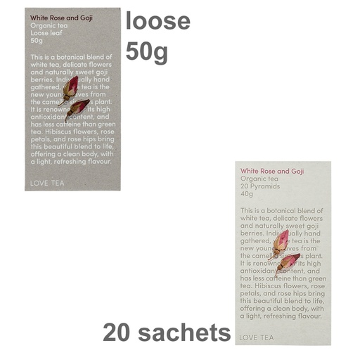 LOVE TEA | Organic White Rose and Goji Tea