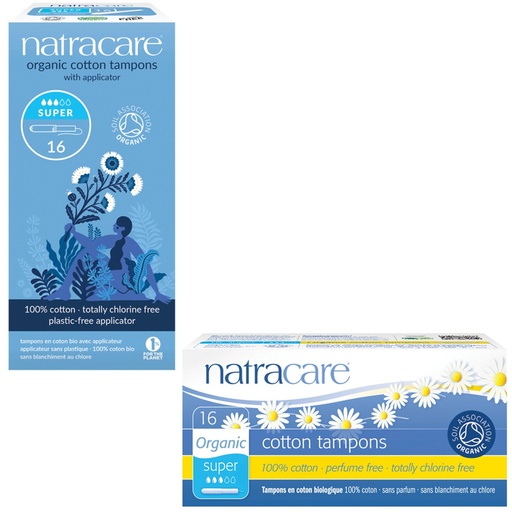 NATRACARE | 有機棉衛生棉條，超級型（附應用器），16片裝