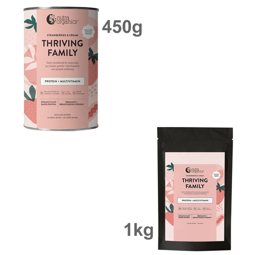 NUTRA ORGANICS | 有機繁榮家庭蛋白 (Protein + Multivitamin) 草莓奶油味